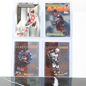 4 Great Inserts of Hall of Famer Peter Forsberg for the Colorado Avalanche